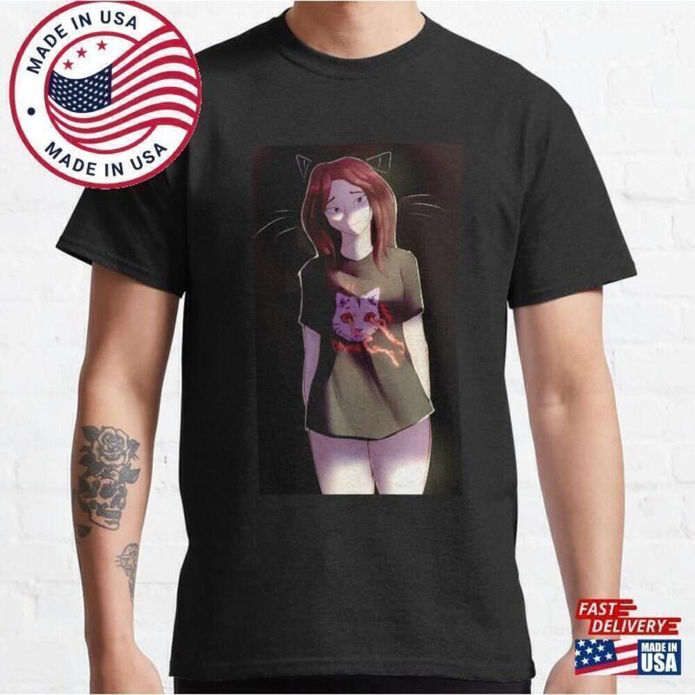 Cute Cat Girl Anime Graphic Unisex Classic T-Shirt